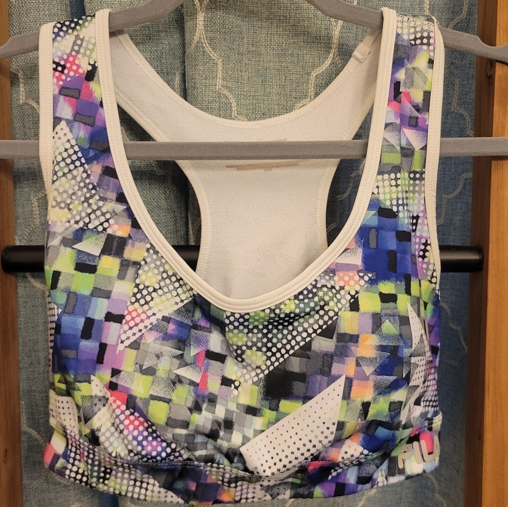 🏃‍♀️FILA GEOMETRIC PADDED SPORTS BRA LARGE